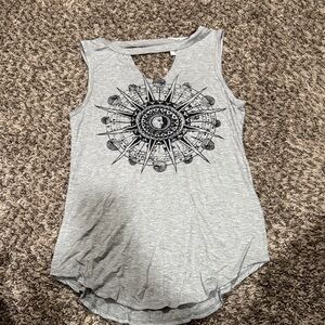 Women's Gray Graphic Compass Tank Top